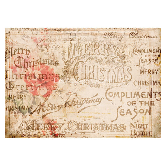 Compliments of the Season | Rice Paper Decoupage | Decoupage Queen | New | A4