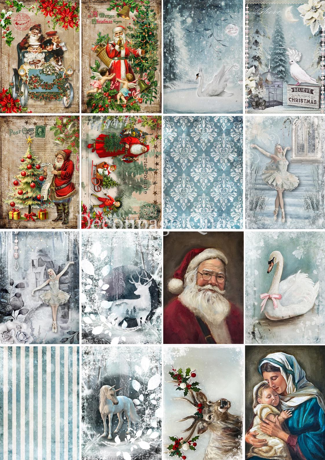Winter Minis | Rice Paper Decoupage | Decoupage Queen | New | A4 & A3