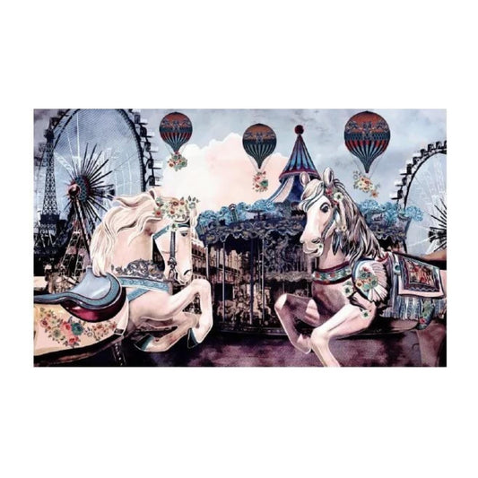 Let's Go To The Merry Go Round | Rub On Furniture Transfers | Hokus Pokus | Furniture Decals | 35 x 24