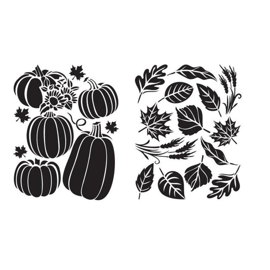 Hello Autumn | 4 Stencils In One | Dixie Belle Paint | Belles and Whistles | 4 Stencils In One | 10mil | 4 Designs - 7 "x 9" each