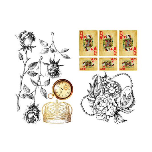 Roses Are Red | 4 Images | Dixie Belle Paint Company | Belles and Whistles | Rub On Transfer For Furniture | 24" x 37"