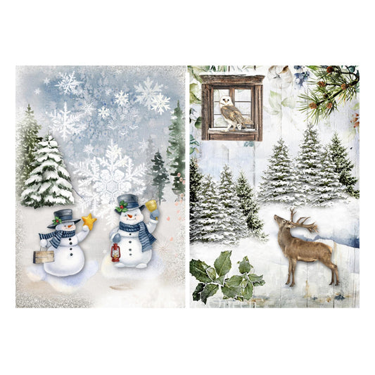 Cozy 4 Pack | 4 Images | Mixed Media | Rice Paper Decoupage | Decoupage Queen | A4 & A3