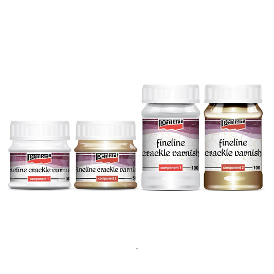 Fineline Varnish | Crackle | 2 Step | Mixed Media | Pentart | 50ml or 100ml Set