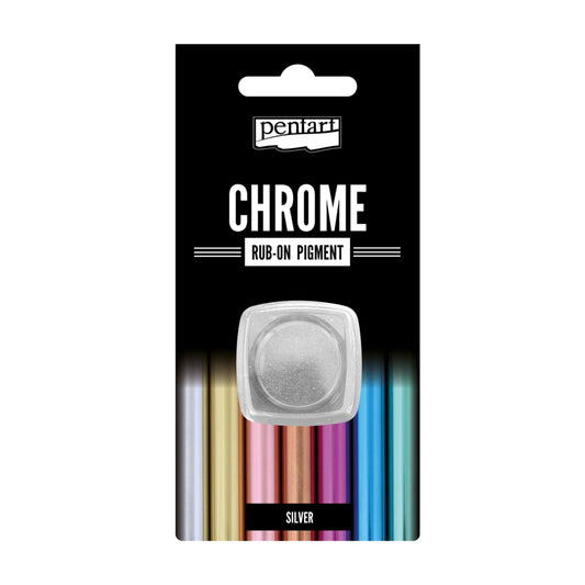 Silver | Rub-On Pigment Chrome | Pentart  | Mixed Media | 0.5g