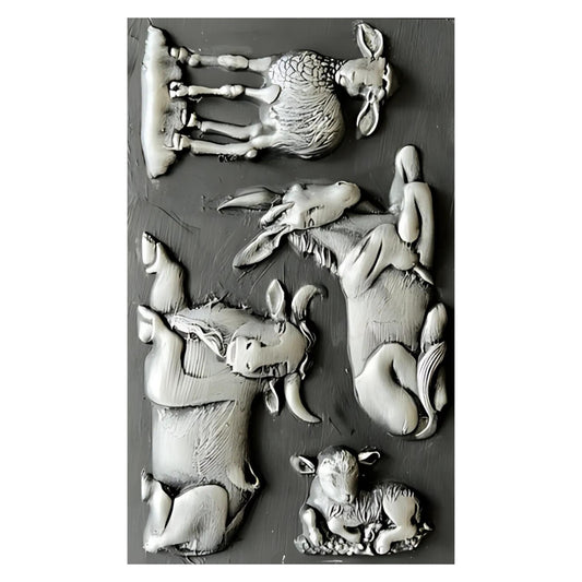 Nativity Animals | Décor Moulds | Decoupage Queen | 8" x 5" | Mixed Media | Limited Edition