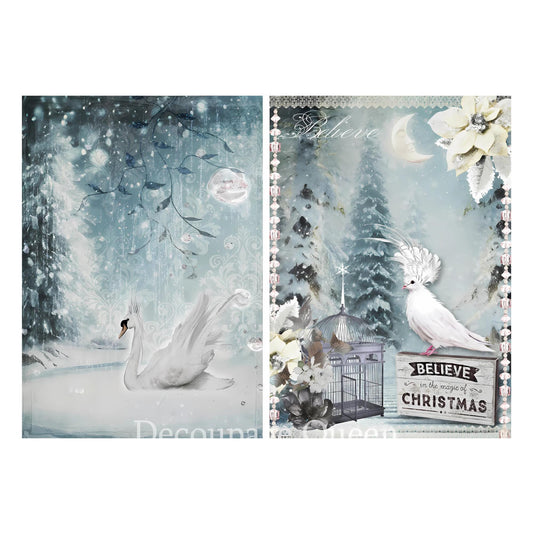 Winter Fantasy 4 Pack 4 Designs | Rice Paper Decoupage | Decoupage Queen | New | A4