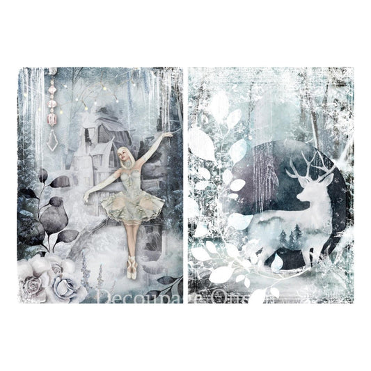 Winter Fairy Tale 4 Pack 4 Images | Rice Paper Decoupage | Decoupage Queen | New | A4