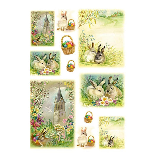 Easter Scenes 2 | Rice Paper Decoupage | Holiday 0036 | Paper Designs Italy | A4