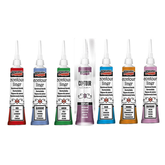 Contour Liner 6 Bright Colors | Pentart | Mixed Media | Journaling | 20ml