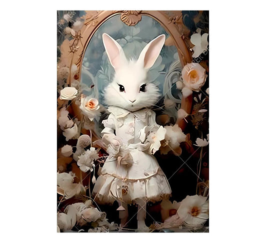 Four Victorian Bunny Portraits | Four Images | Rice Paper Decoupage | Paper Designs Animals 0228 | A4