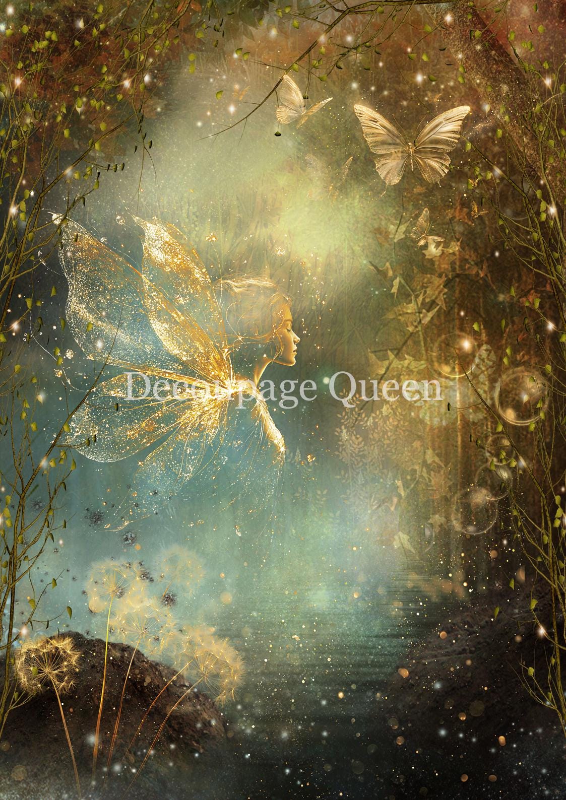 Luminescent Fairy | Rice Paper Decoupage | Designed In The USA | Printed In Italy | Decoupage Queen | 2 Sizes