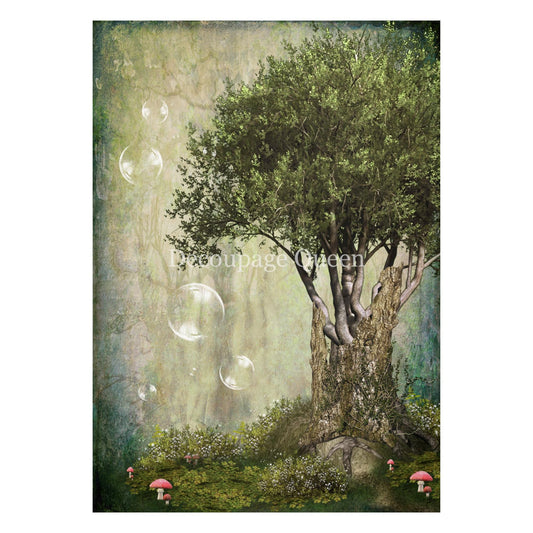 Magical Tree | Rice Paper Decoupage | Designed In The USA | Printed In Italy | Decoupage Queen | A4
