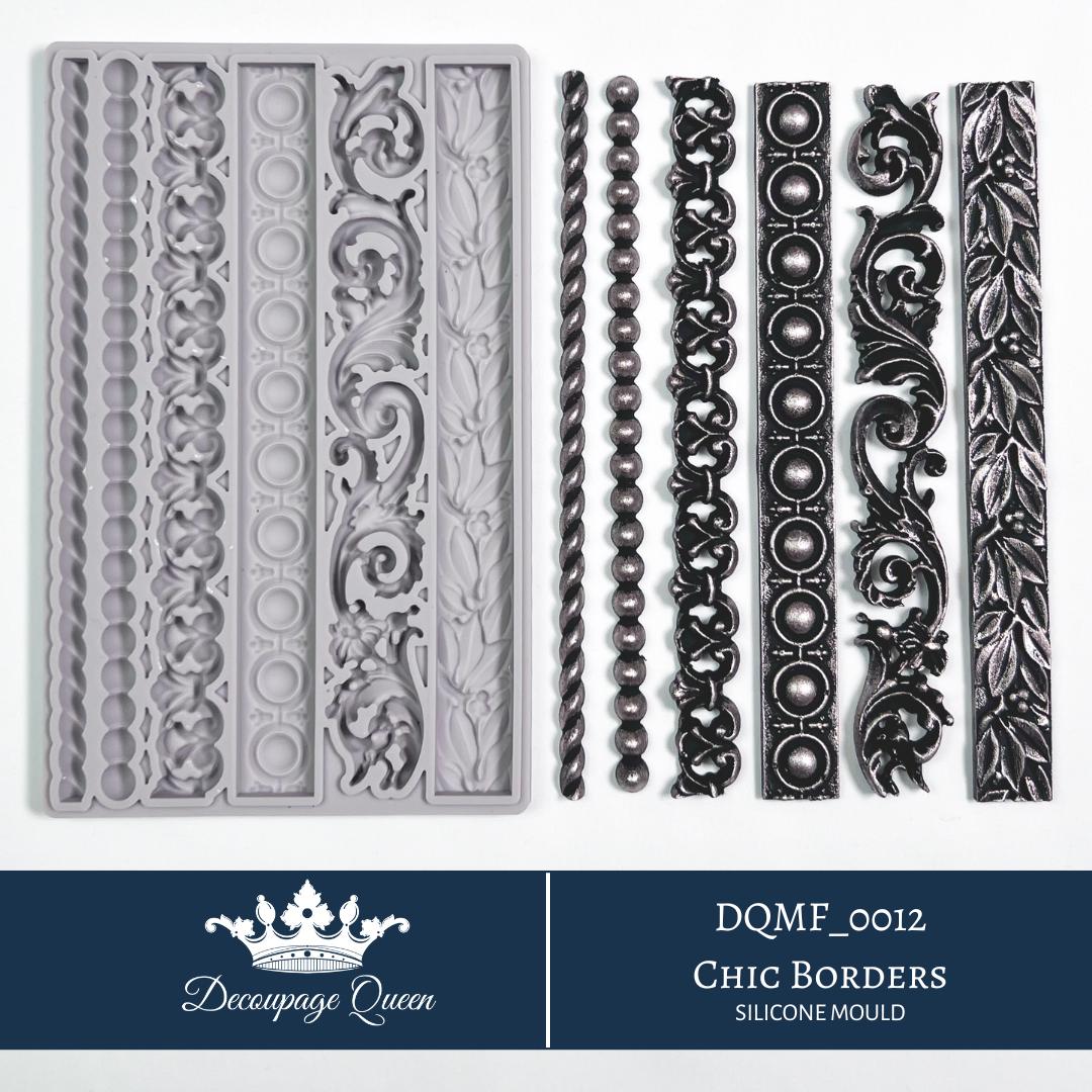 Chic Borders | Silicone Décor Moulds | Decoupage Queen | 8" x 5" | Mixed Media | Limited Edition