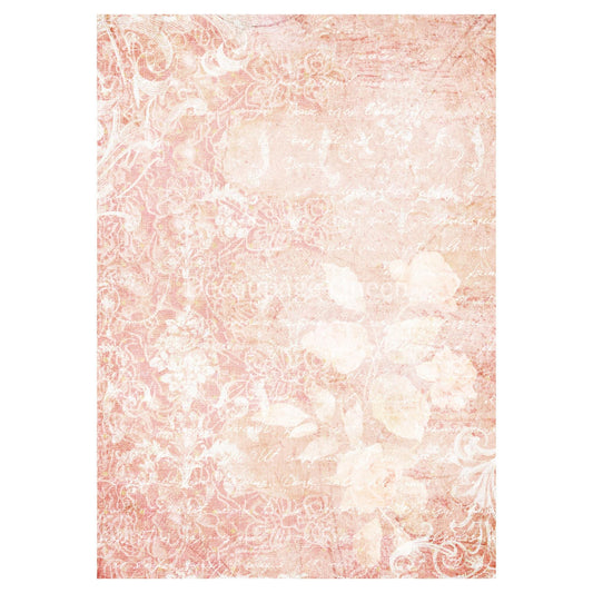 Pink Textures | Rice Paper Decoupage | Designed In The USA | Printed In Italy | Decoupage Queen | A4