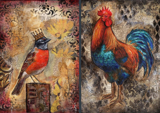 Teresa Rene Art Autumn Mixed Media 2 Pack  | Rice Paper Decoupage | Decoupage Queen | 2 Sizes