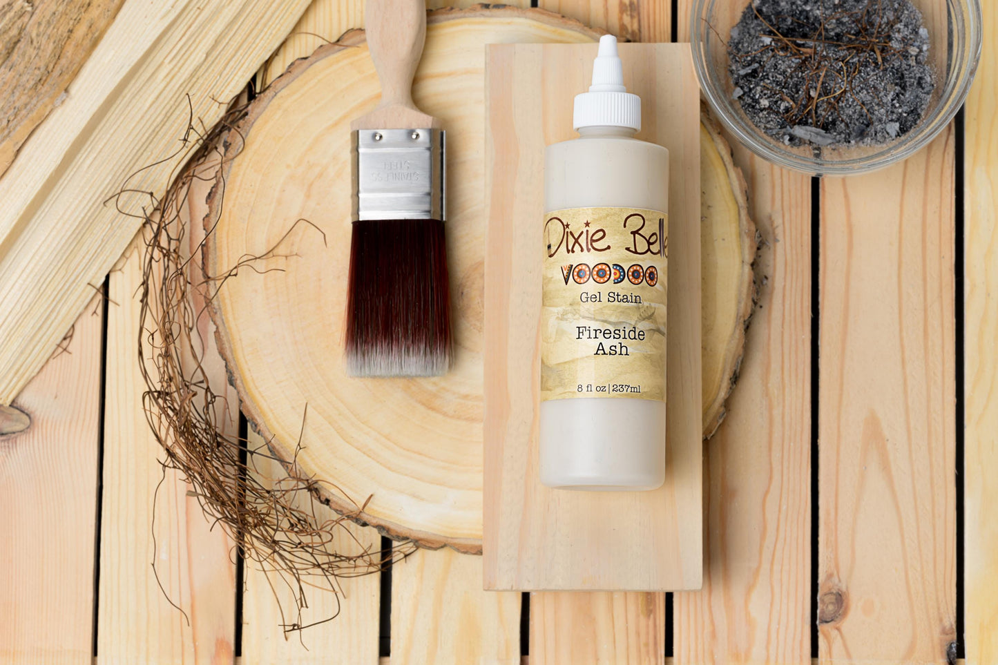 Fireside Ash Voodoo Gel Stain | Dixie Belle Paint Company  | Water Based Stain | Furniture and Crafting Stain | 8oz