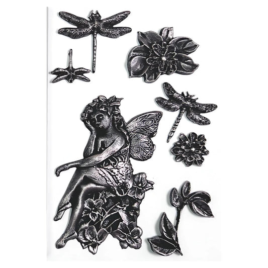 Garden Fairy | Silicone Décor Moulds | Decoupage Queen | 8" x 5" | Mixed Media | Limited Edition