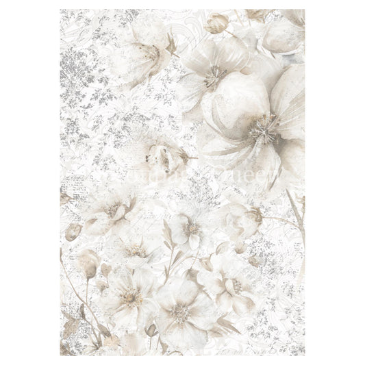 Delicate Flower | Rice Paper Decoupage | Designed In The USA | Printed In Italy | Decoupage Queen | Dainty and The Queen | A4 & A3