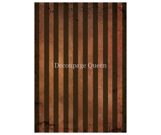 Orange and Brown Stripes | Rice Paper  Decoupage | Decoupage Queen | A4 & A3