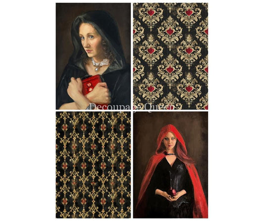 Dark Secrets | Rice Paper  Decoupage | Decoupage Queen | A4 & A3