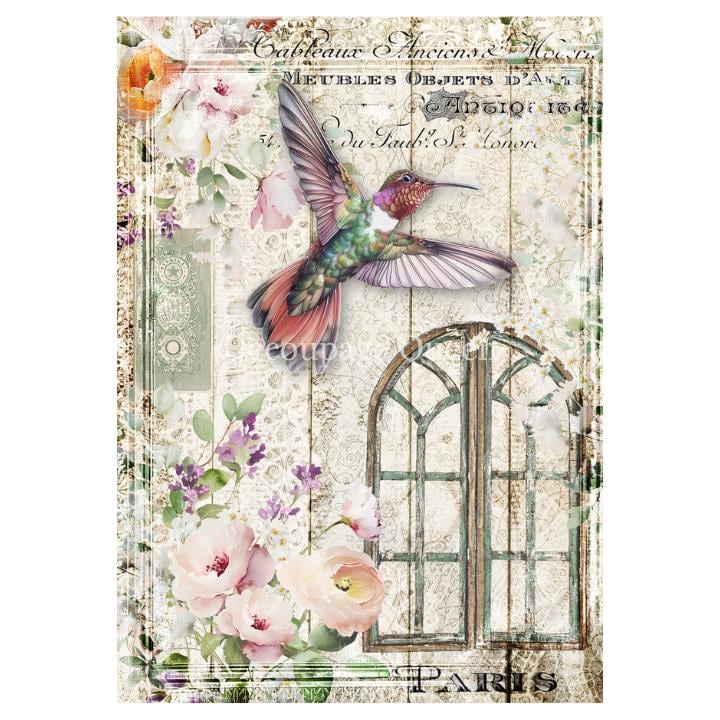 Airy Hummingbird | Rice Paper Decoupage | Decoupage Queen | 2 Sizes