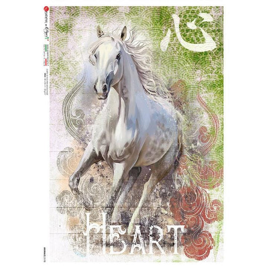 Heart Horse | Rice Paper Decoupage | Paper Designs Animals 0178 | A4
