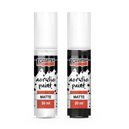 White or Black | Acrylic Paint Tip | Matte | Mixed Media | Pentart | 2 Colors to Choose From  | 20ml