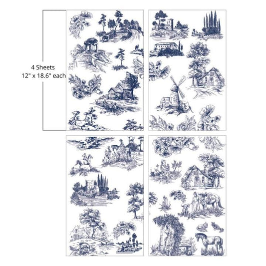 Cottage Toile | Dixie Belle Paint Company | Belles and Whistles | Rub On Transfer For Furniture | 24" x 37"