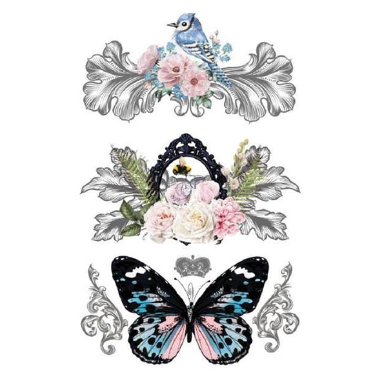 Fleurs Et Vie  | Rub On Furniture Transfers | Hokus Pokus | Furniture Decals | 35 x 23