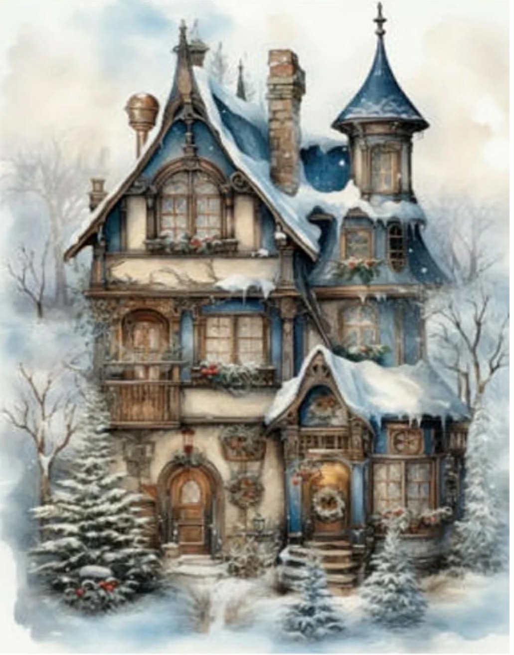 Blue Christmas 2 | Rice Paper Decoupage | LaBlanche | A4 | Hard To Find Item