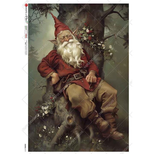 Christmas Gnome | Rice Paper Decoupage | Paper Designs 0119 | A4