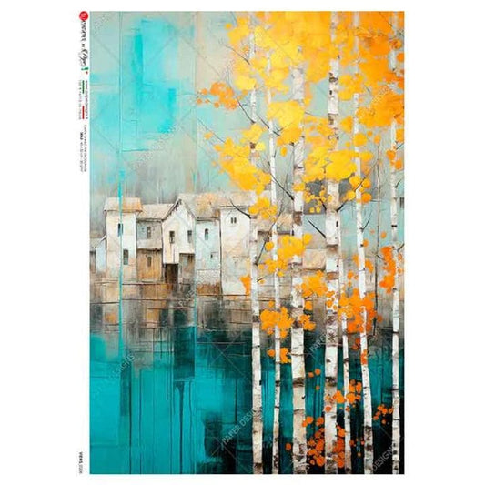 Impasto Village III | Rice Paper Decoupage | Paper Designs Views 0208 | A4