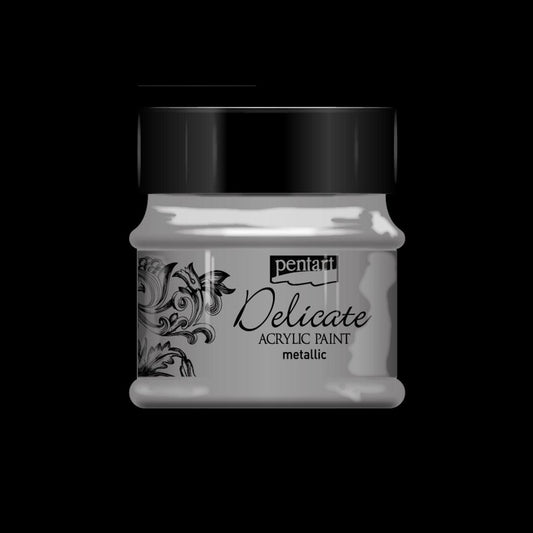 Silver | Delicate Metallic Acrylic Paint | Metallic | Mixed Media | Pentart | 50ml