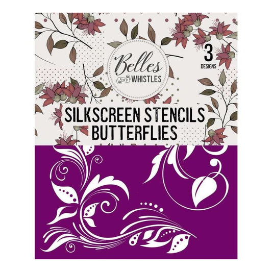 Butterflies Silkscreen Stencil | Dixie Belle Paint | Belles and Whistles | Mixed Media | 3 Sheets