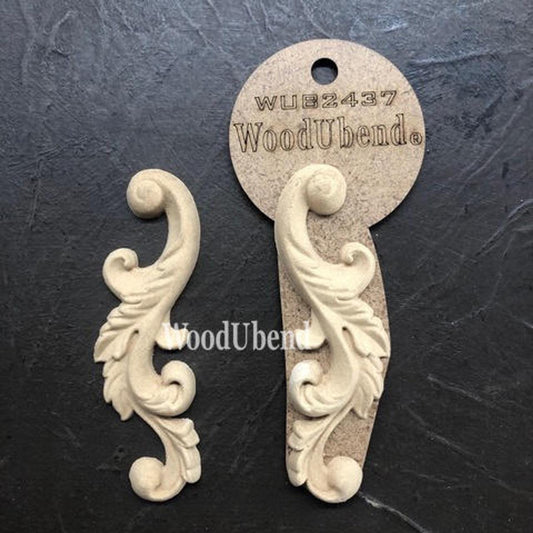 Applique #2437 | WoodUBend | Embellishments | Set of 2